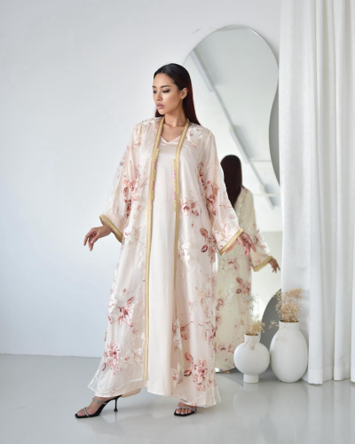 GHALIA Kimono Layered Two-Piece Kaftan