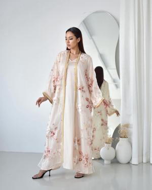 GHALIA Kimono Layered Two-Piece Kaftan