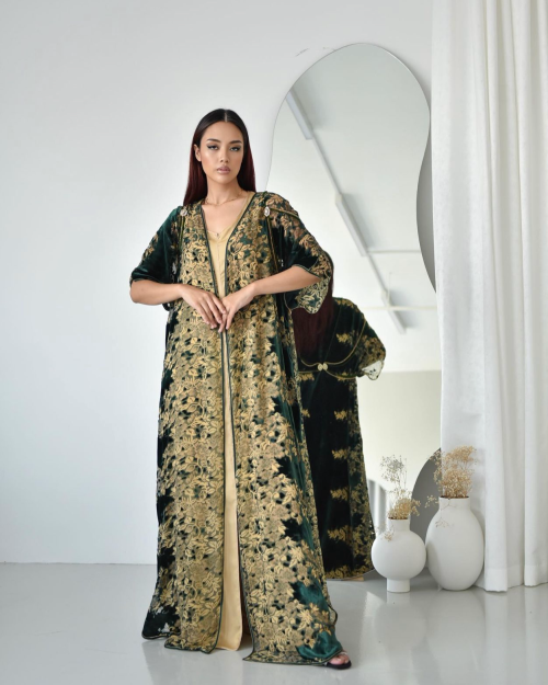 GHITA Kimono Layered Two-Piece Kaftan